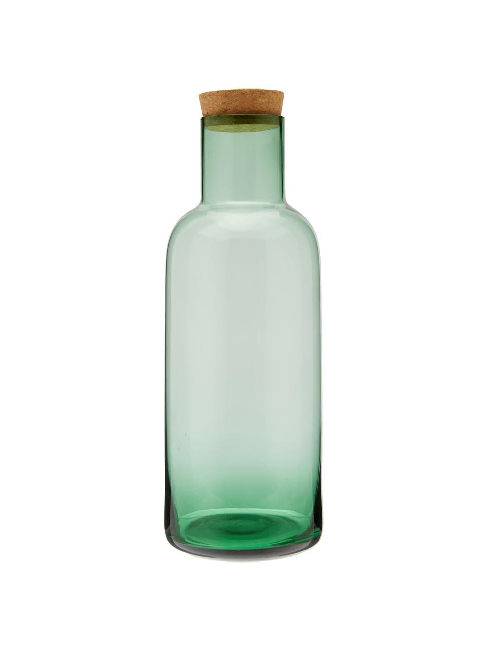Jarra de vidrio con tapón de corcho Clearance, 1 L, Verde, transparente, Al 25 cm, 1 L
