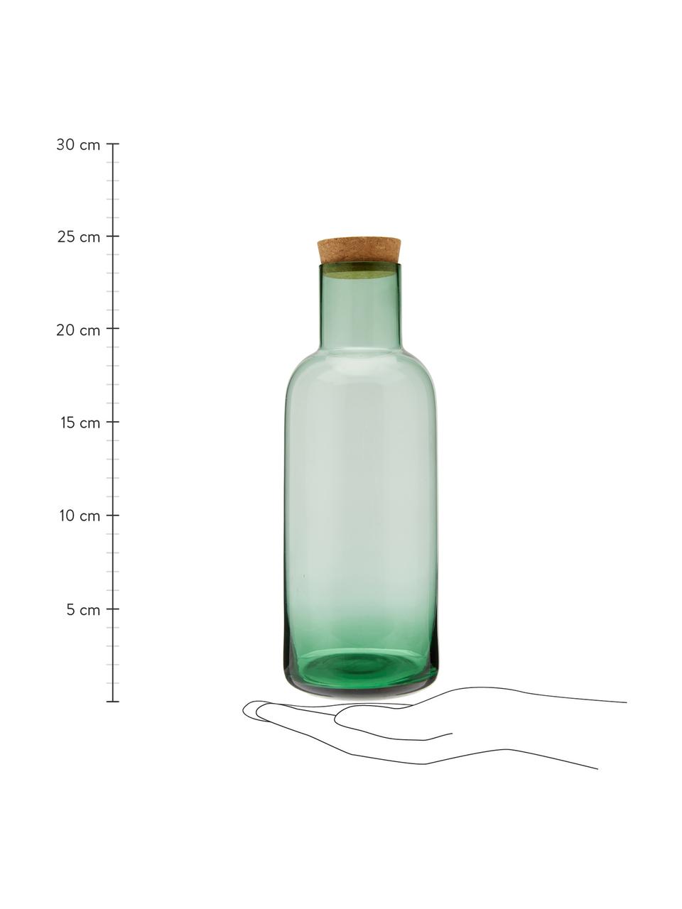 Bottiglia verde trasparente Clearance, 1 L, Coperchio: sughero, Verde trasparente, Alt. 25, 1 L