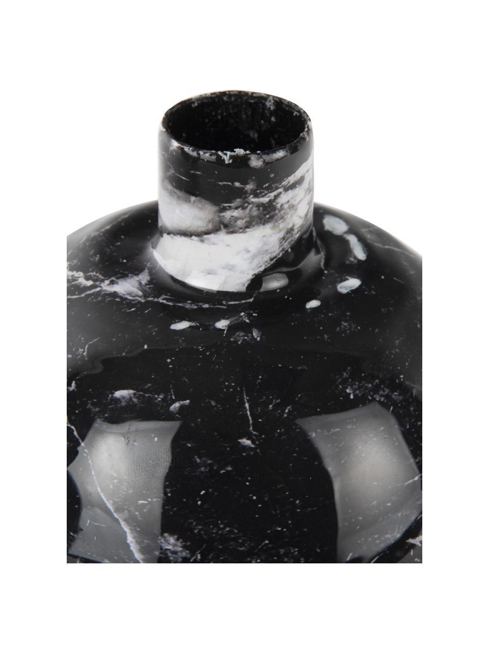 Candelabro en aspecto mármol Look, Metal recubierto, Mármol negro, Ø 11 x Al 10 cm