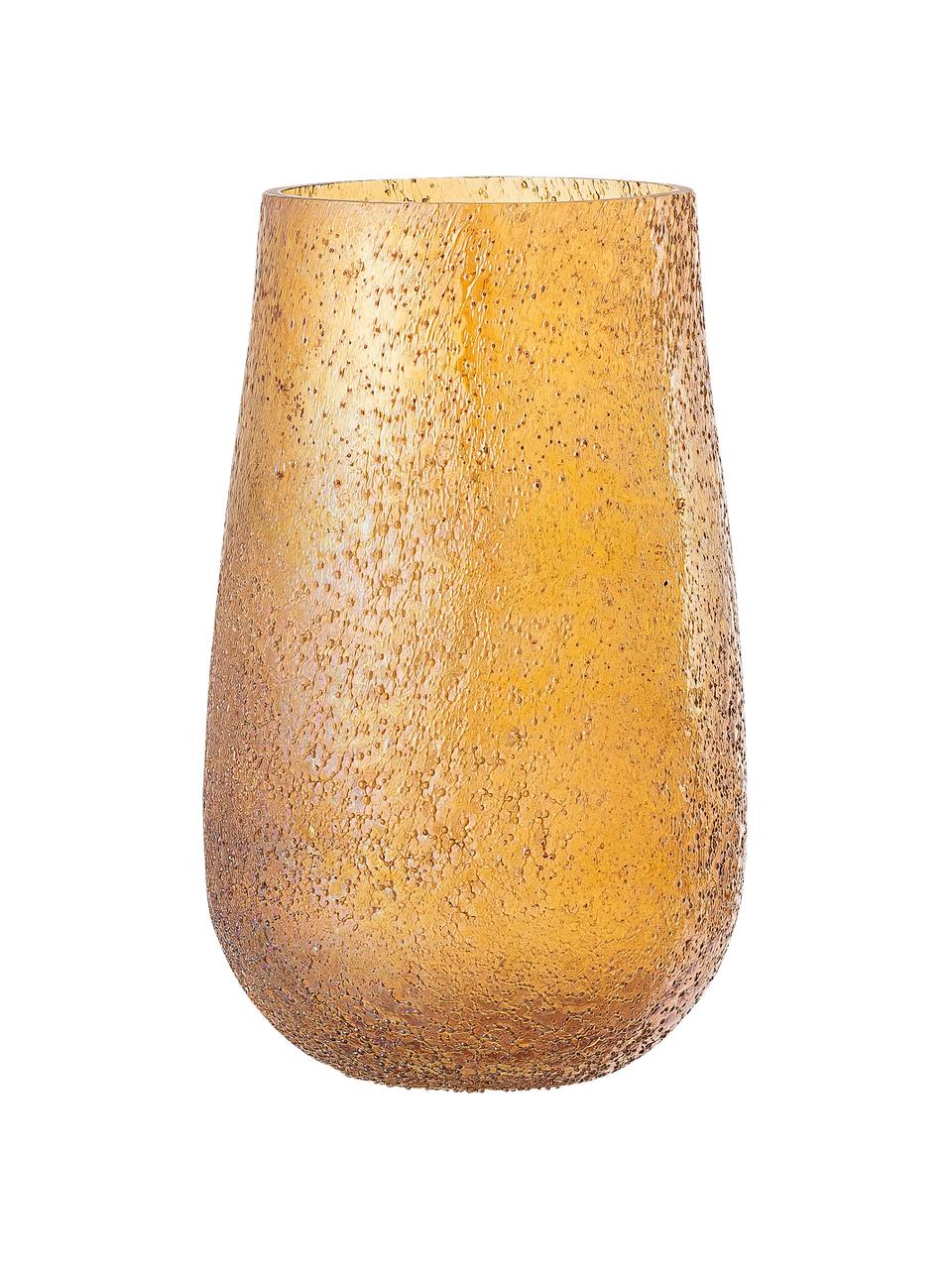 Kleine glazen vaas Rink, Glas, Oranje, Ø 10 x H 16 cm