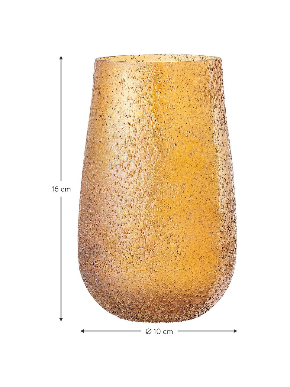 Kleine Glas-Vase Rink, Glas, Orange, Ø 10 x H 16 cm
