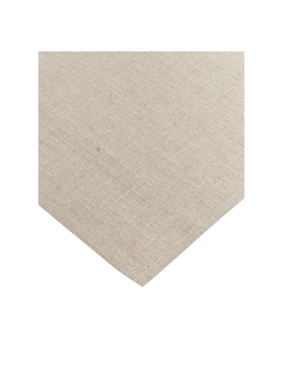 Linnen tafelkleed Heddie in beige, 100% linnen, Beige, Voor 4 - 6 personen (B 145 x L 200 cm)