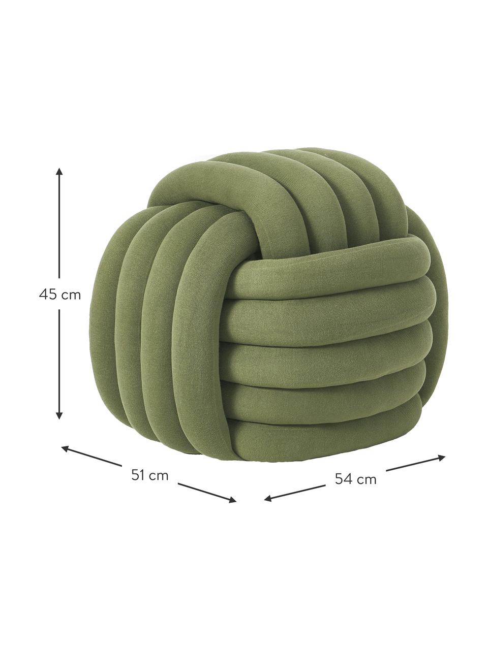 Pouf-nœud Twist, Kaki, larg. 54 x haut. 45 cm