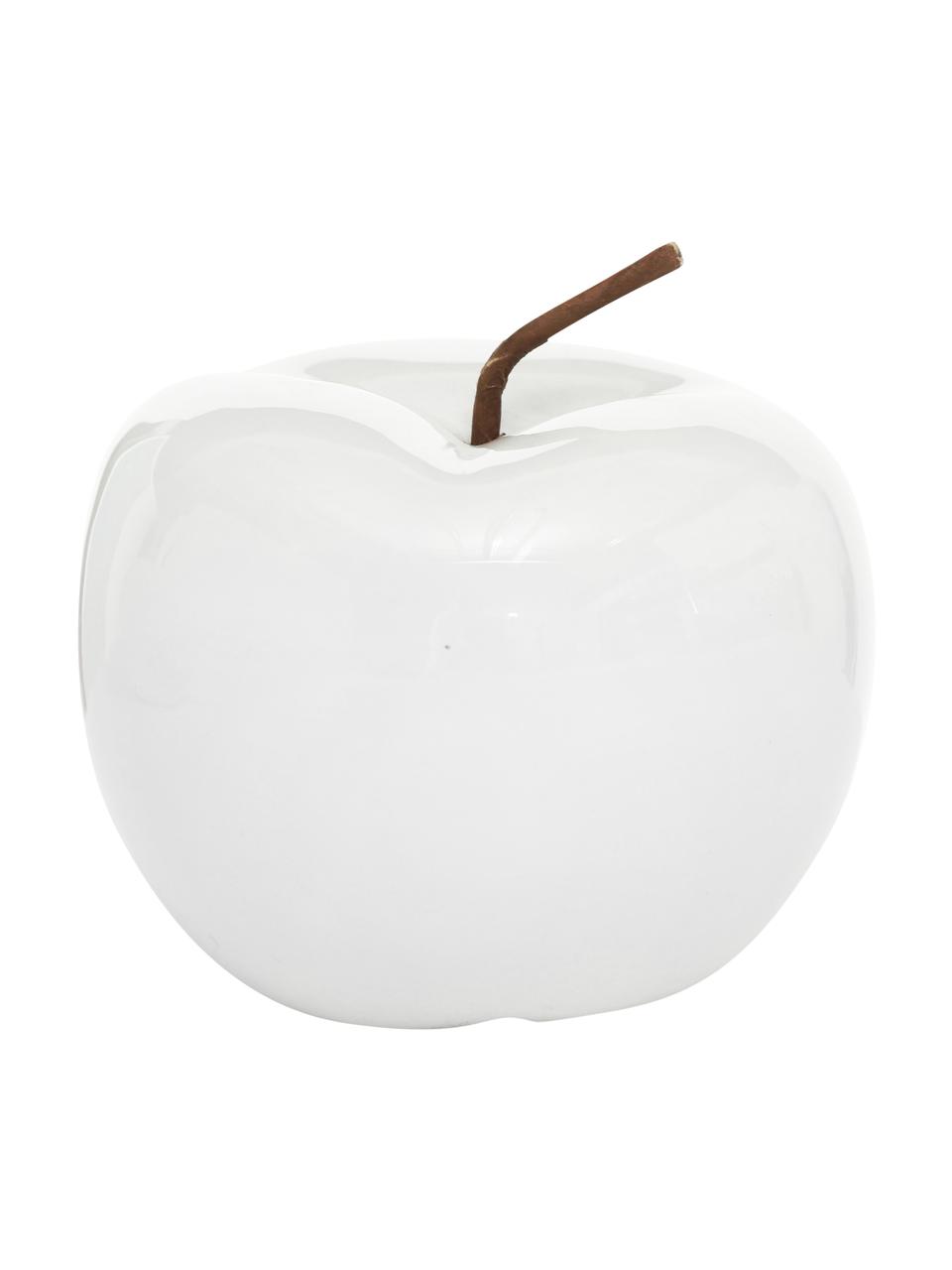 Decoratieve appels Alvaro H 12 cm, 2 stuks, Keramiek, Wit, lichtgrijs, Ø 13 x H 12 cm