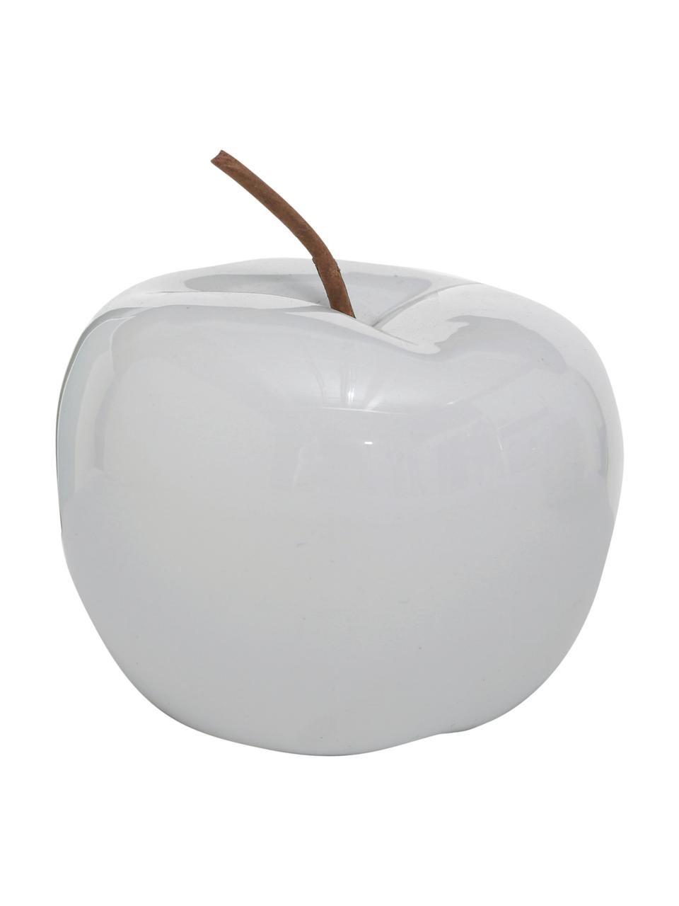 Decoratieve appels Alvaro H 12 cm, 2 stuks, Keramiek, Wit, lichtgrijs, Ø 13 x H 12 cm