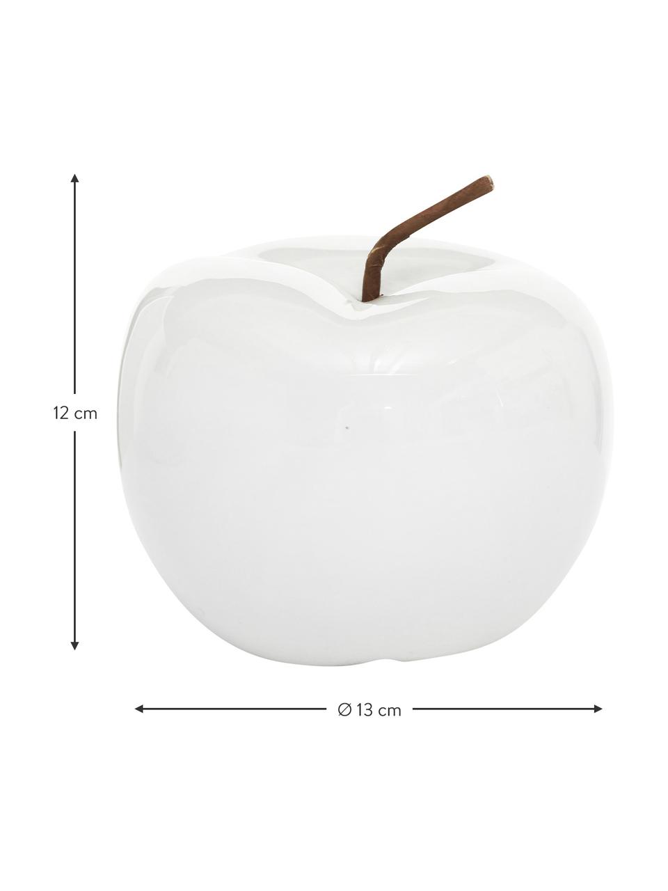 Set di 2 mele decorative Alvaro, Gres, Bianco, marrone, Ø 13 x Alt. 12 cm