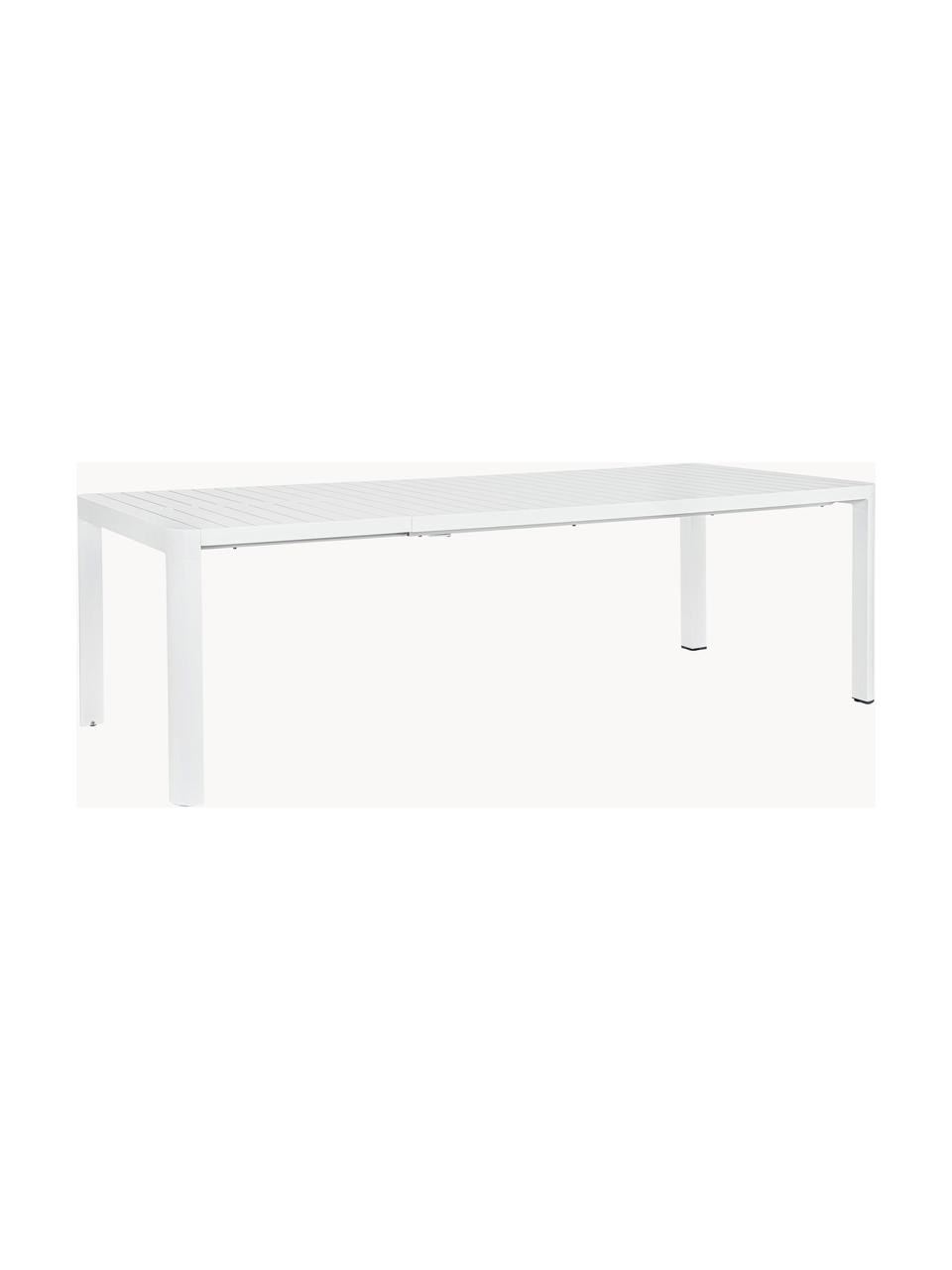 Tavolo da giardino allungabile Kiplin, 180 - 240 x 100 cm, Alluminio verniciato a polvere, Bianco, Larg. 180/240 x Prof. 100 cm
