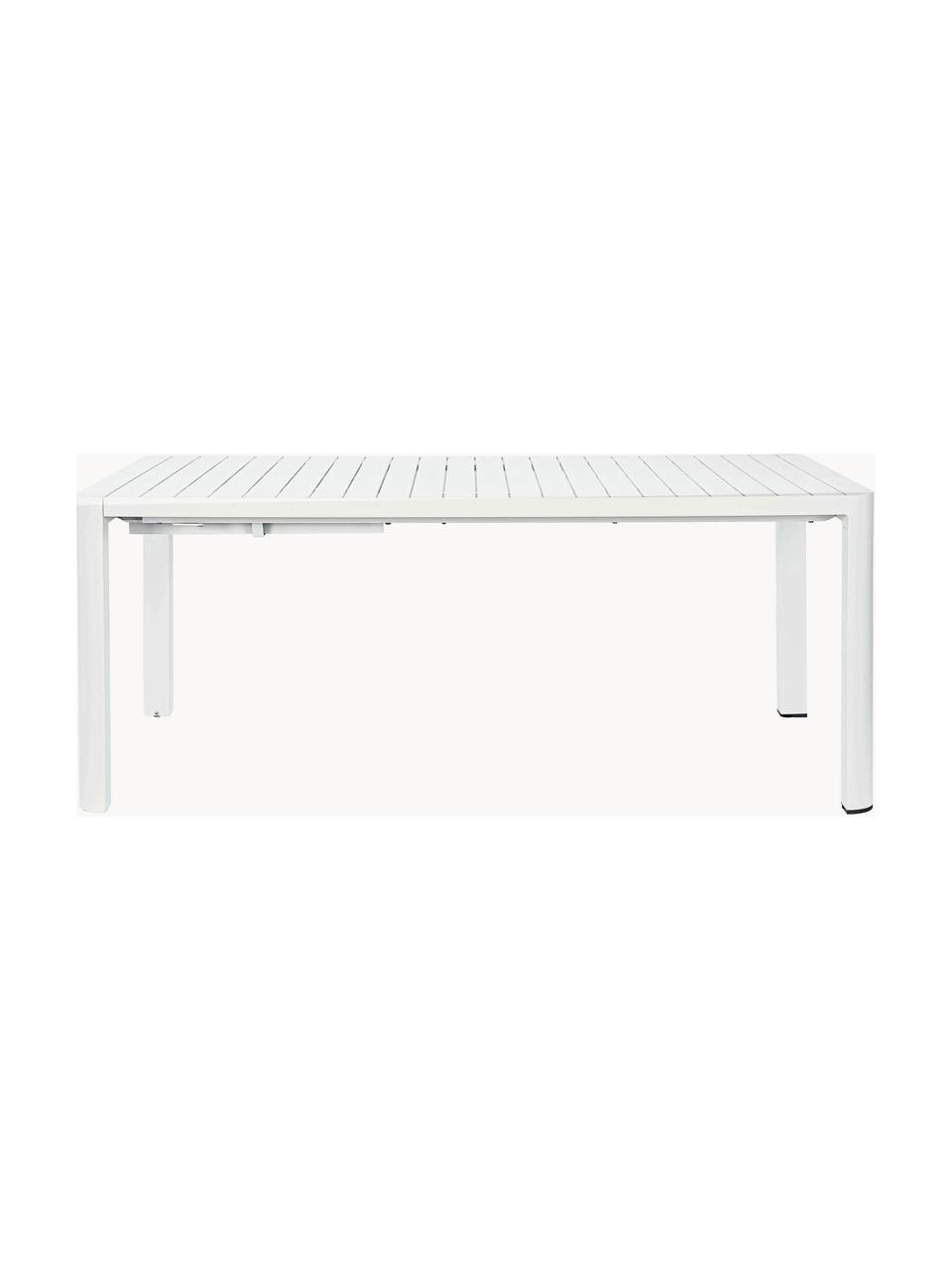 Tavolo da giardino allungabile Kiplin, 180 - 240 x 100 cm, Alluminio verniciato a polvere, Bianco, Larg. 180/240 x Prof. 100 cm