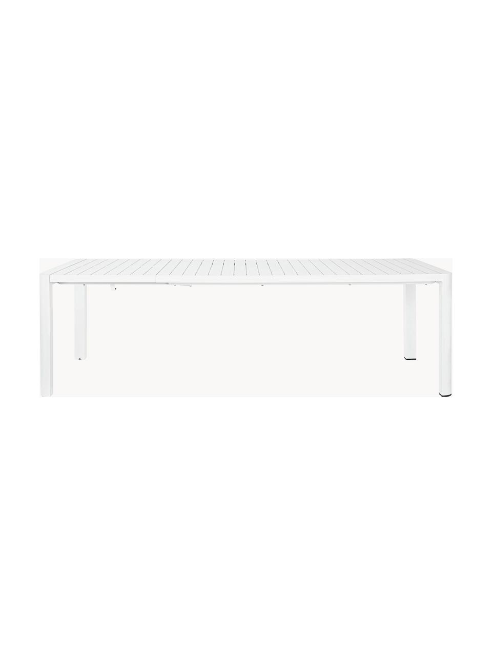 Uitschuifbare tuintafel Kiplin, 180 - 240 x 100 cm, Gepoedercoat aluminium, Wit, B 180/240 x D 100 cm