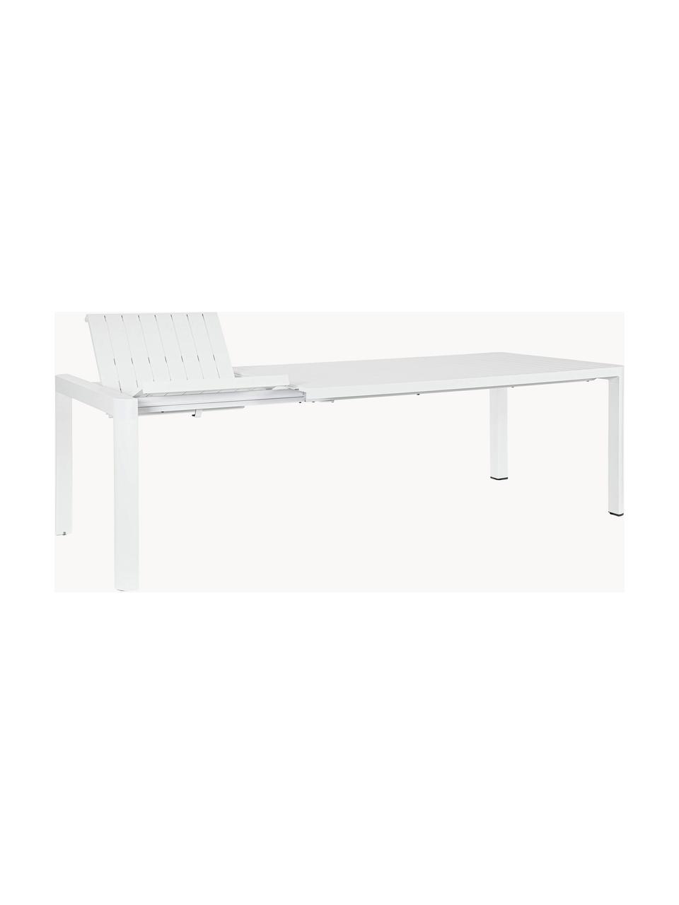 Mesa extensible para exterior Kiplin, 180-240 x 100 cm, Aluminio con pintura en polvo, Blanco, An 180-240 x F 100 cm