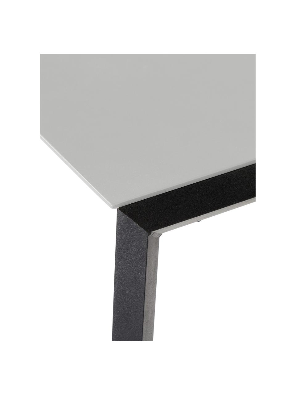 Tuin-eettafel Caius, Gecoat metaal, Lichtgrijs, zwart, B 200 x D 90 cm