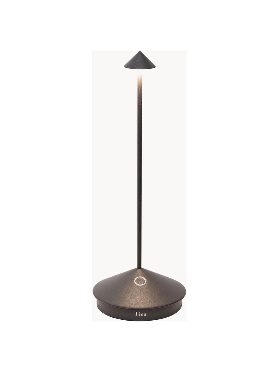 Malá prenosná stolová LED lampa Pina, Antracitová, Ø 11 x V 29 cm