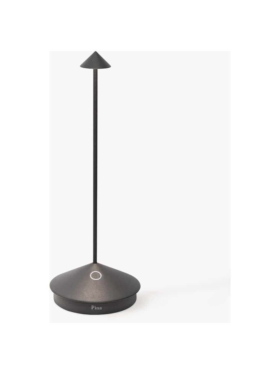 Malá prenosná stolová LED lampa Pina, Antracitová, Ø 11 x V 29 cm