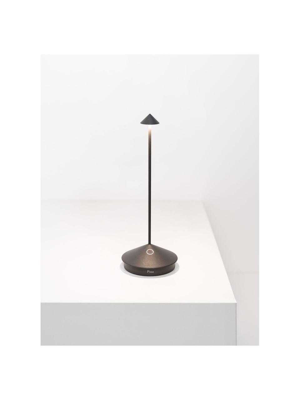 Malá prenosná stolová LED lampa Pina, Antracitová, Ø 11 x V 29 cm