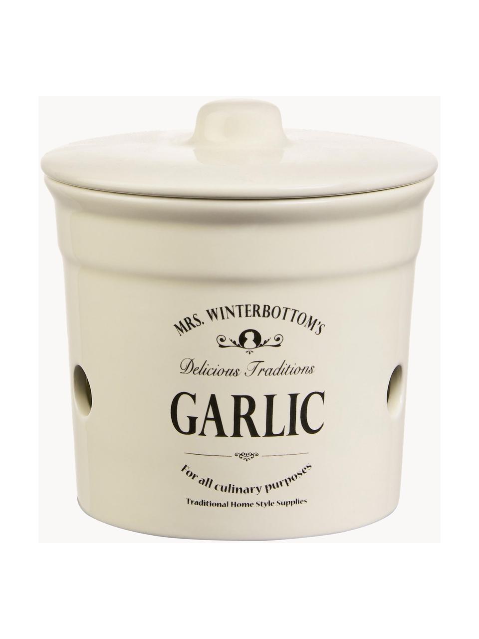 Bote Mrs Winterbottoms Garlic, Gres, Blanco crema, negro, Ø 14 x Al 12 cm