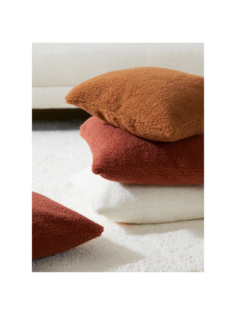 Plyšový povlak na polštář Mille, 100% polyester (plyšový kožíšek), Rezavě červená, Š 30 cm, D 50 cm
