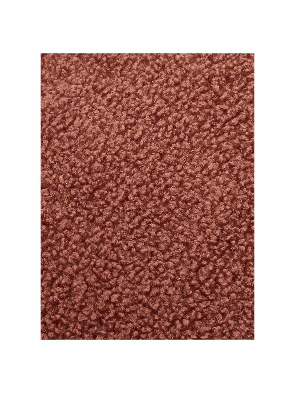 Housse de coussin rectangulaire tissu peluche rouille Mille, 100 % polyester (tissu peluche), Rouille, larg. 30 x long. 50 cm