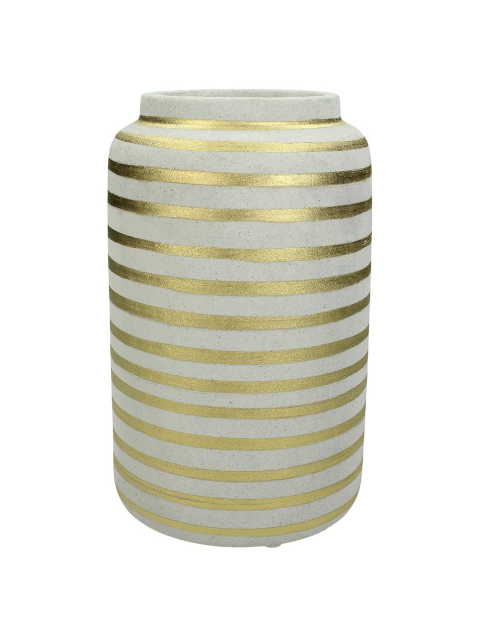 Vase Finesia aus Steingut, Steingut, Goldfarben, Beige, Ø 14 x H 23 cm