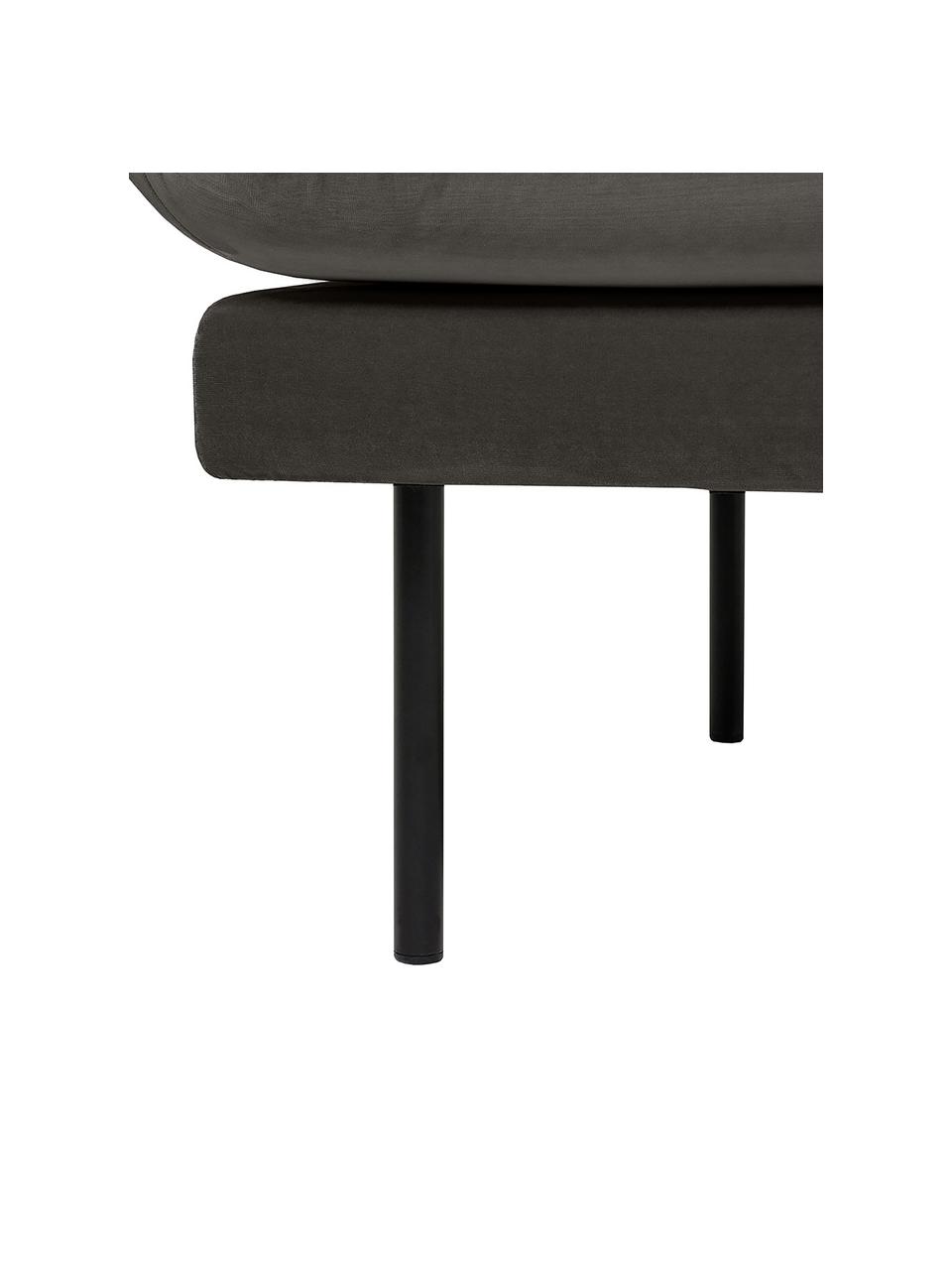 Pouf de canapé en velours Moby, Velours taupe, larg. 78 x prof. 78 cm