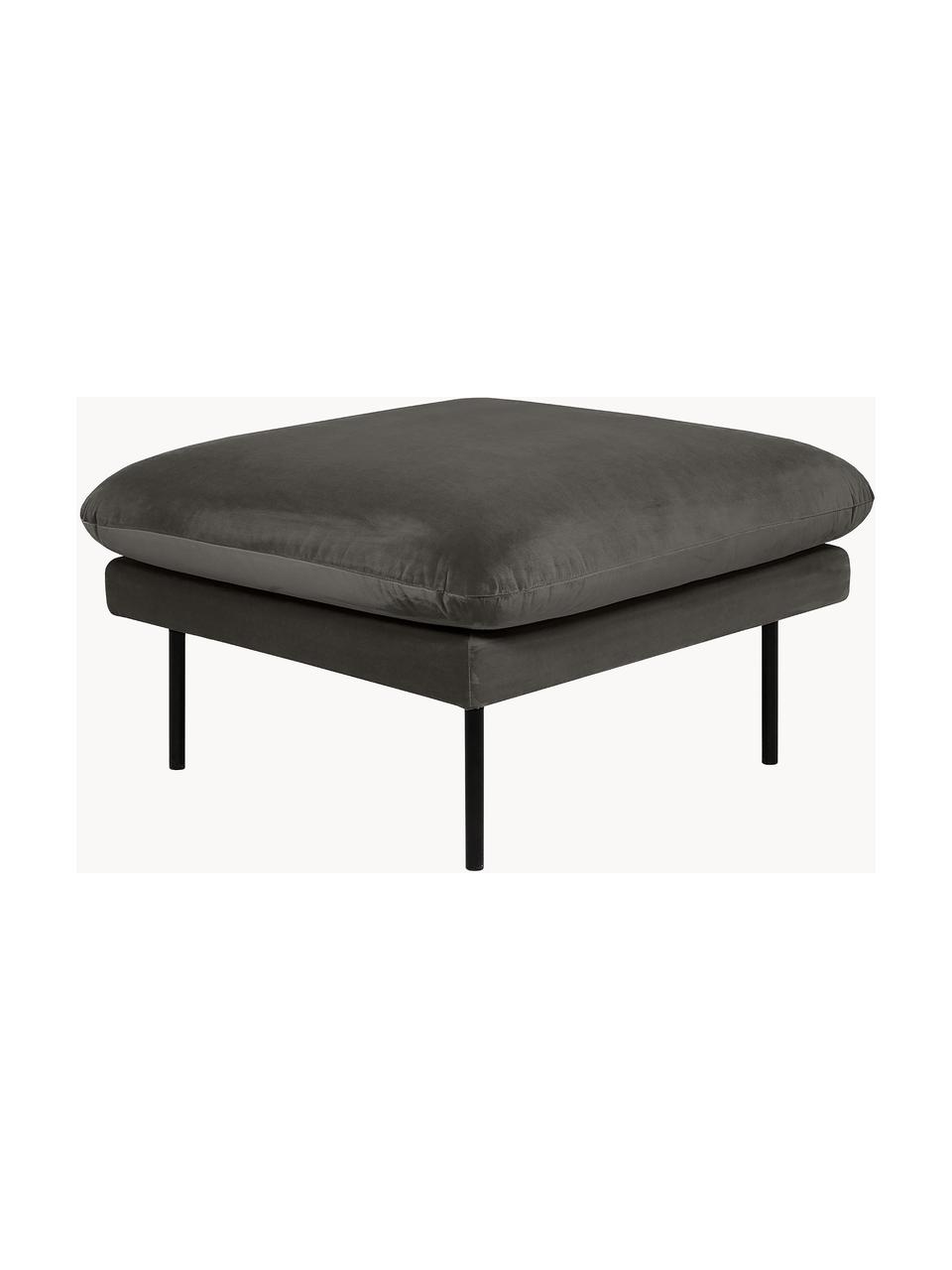 Puf z aksamitu Moby, Tapicerka: aksamit (wysokiej jakości, Stelaż: lite drewno sosnowe, Nogi: metal malowany proszkowo, Taupe aksamit, S 78 x G 78 cm