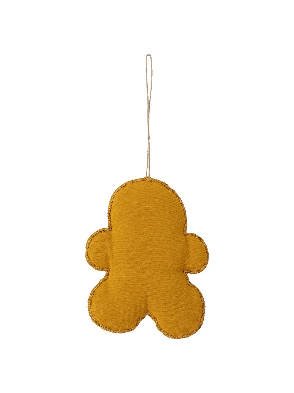 Décoration de sapin de Noël Cookie haut. 13 cm, 2 élém., Brun, couleur dorée, blanc, jaune, larg. 10 x haut. 13 cm