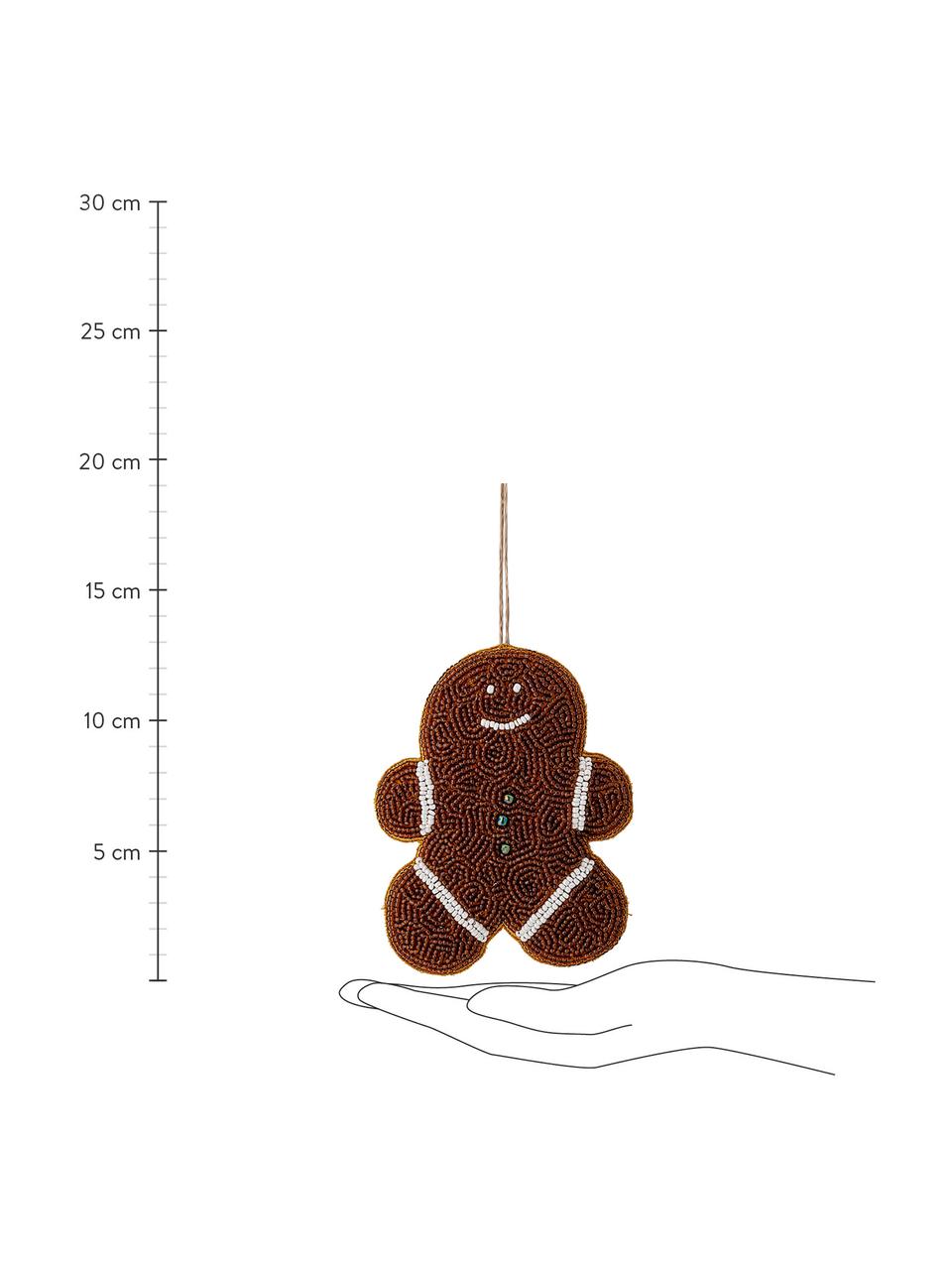 Baumanhänger-Set Cookie H 13 cm, 2 Stück, Braun, Goldfarben, Weiss, Gelb, 10 x 13 cm