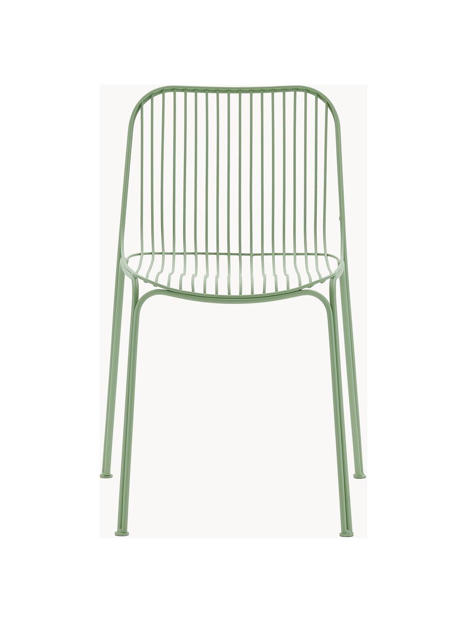 Chaise de jardin Hiray, Acier galvanisé, laqué, Vert sauge, larg. 53 x prof. 55 cm