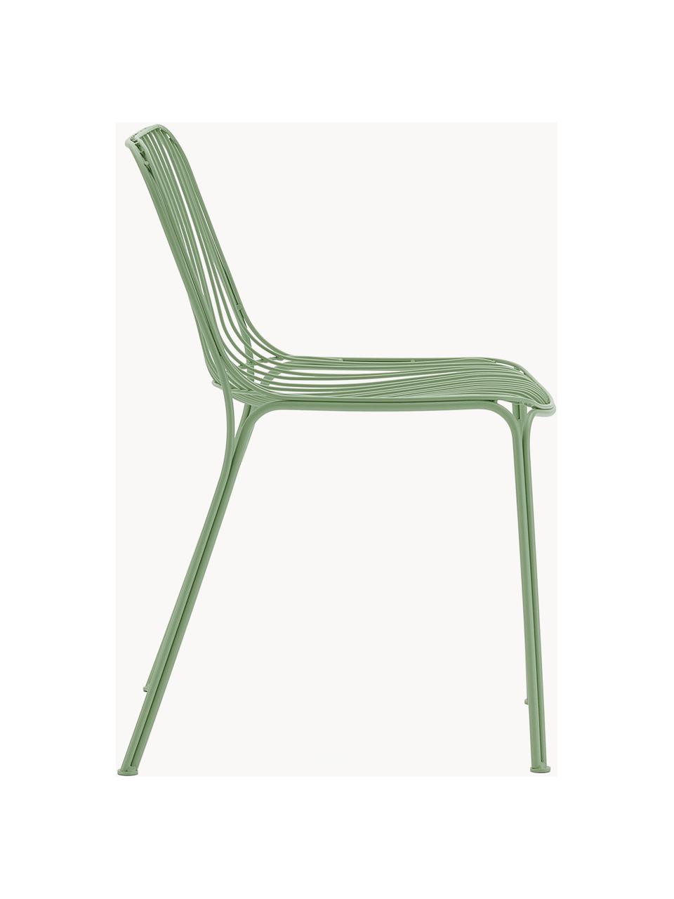 Chaise de jardin Hiray, Acier galvanisé, laqué, Vert sauge, larg. 53 x prof. 55 cm