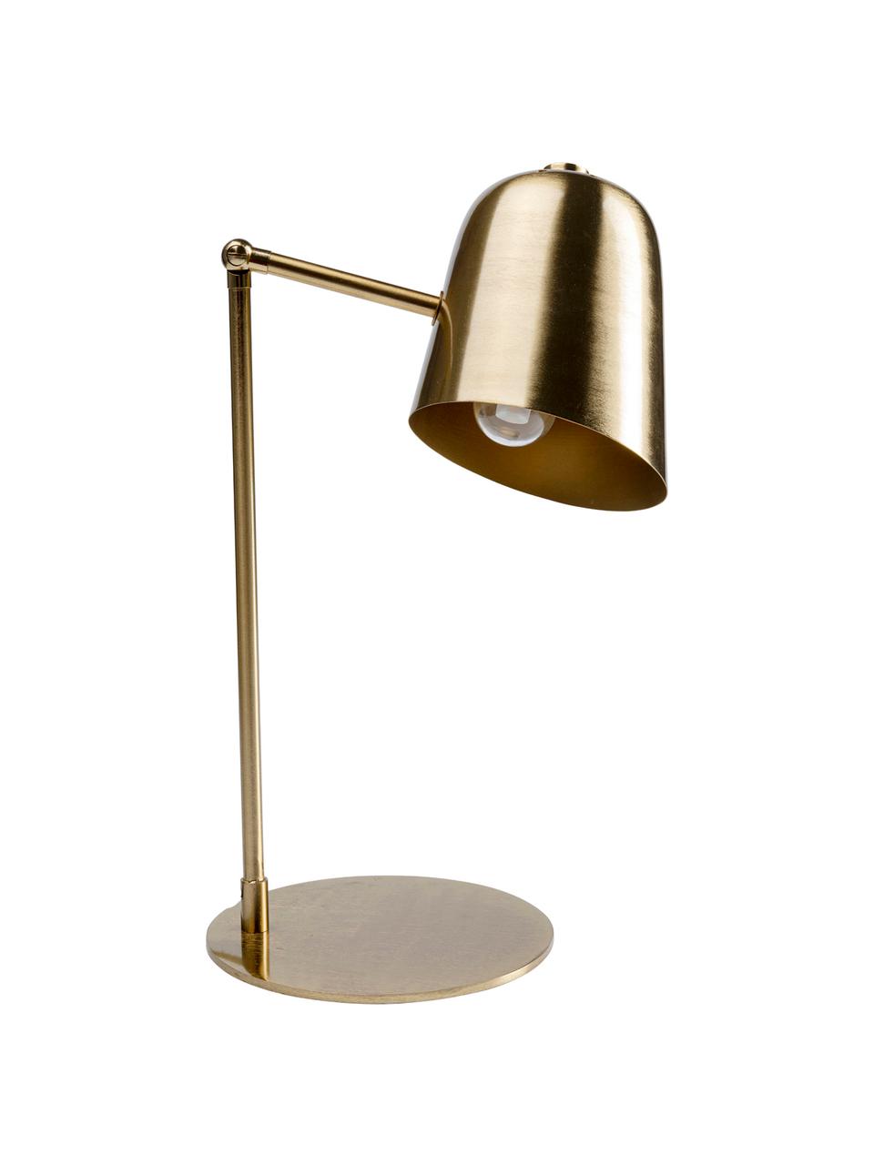 Grote design bureaulamp Clive, Lampenkap: vermessingd staal, Lampvoet: vermessingd staal, Messingkleurig, 27 x 56 cm
