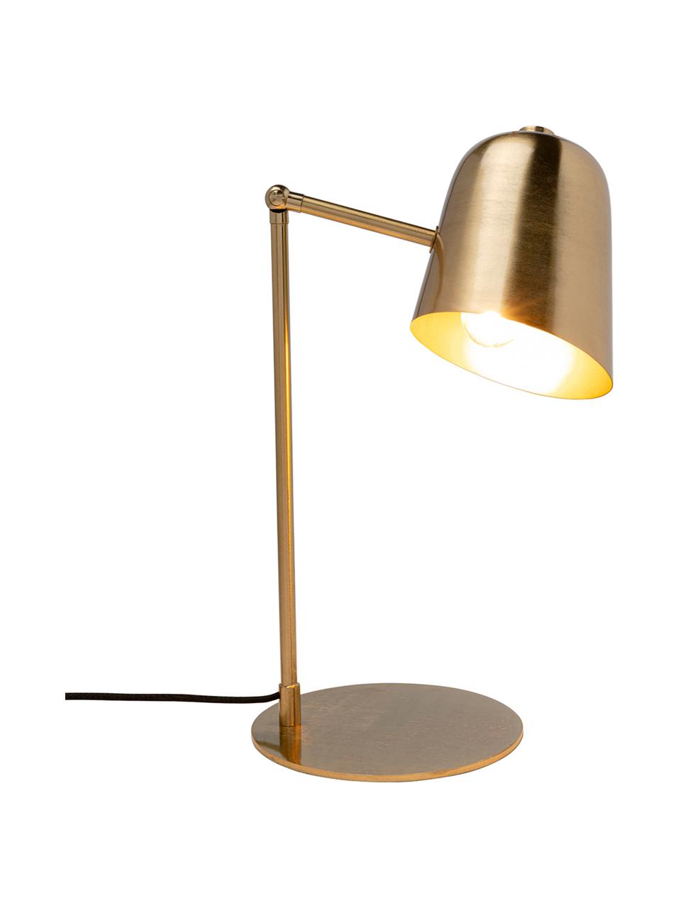 Grote design bureaulamp Clive, Lampenkap: vermessingd staal, Lampvoet: vermessingd staal, Messingkleurig, 27 x 56 cm