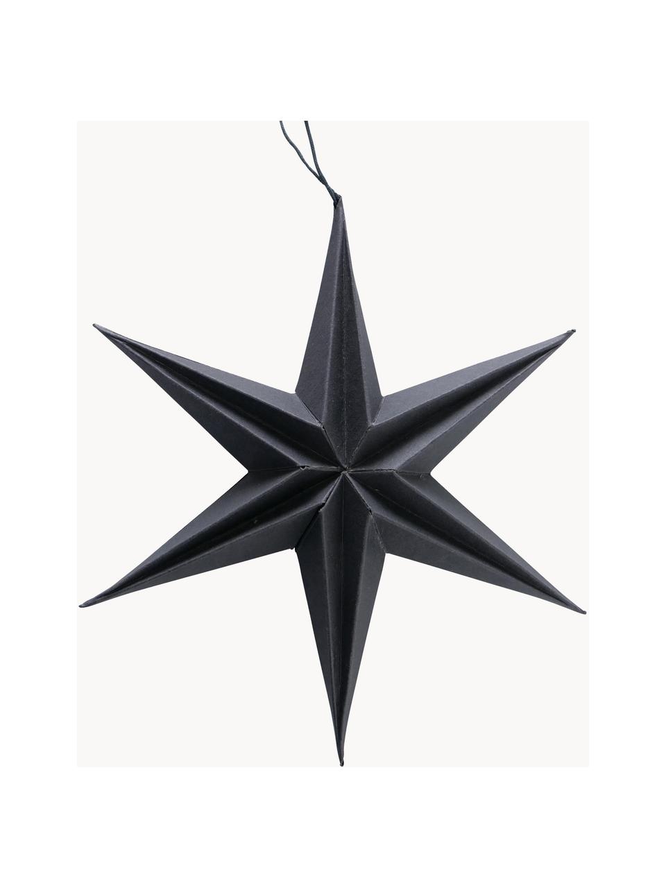 Dekorácia (hviezdy) Kassia, 2 kusy, Papier, Čierna, Ø 20 x V 20 cm