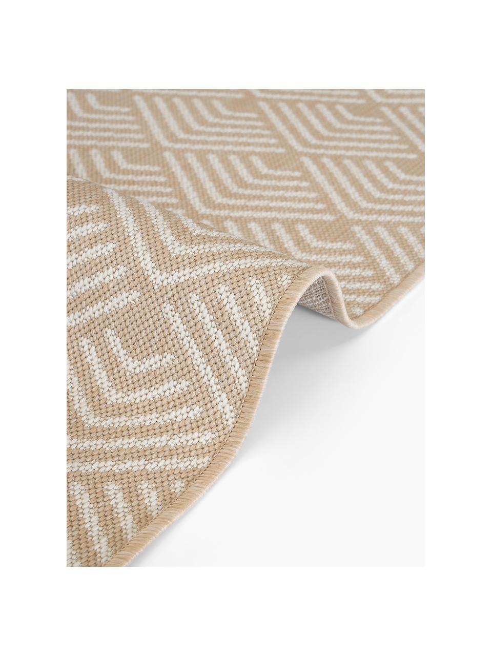 Passatoia da interno-esterno con motivo grafico Milano, Beige, bianco, Larg. 80 x Lung. 200 cm