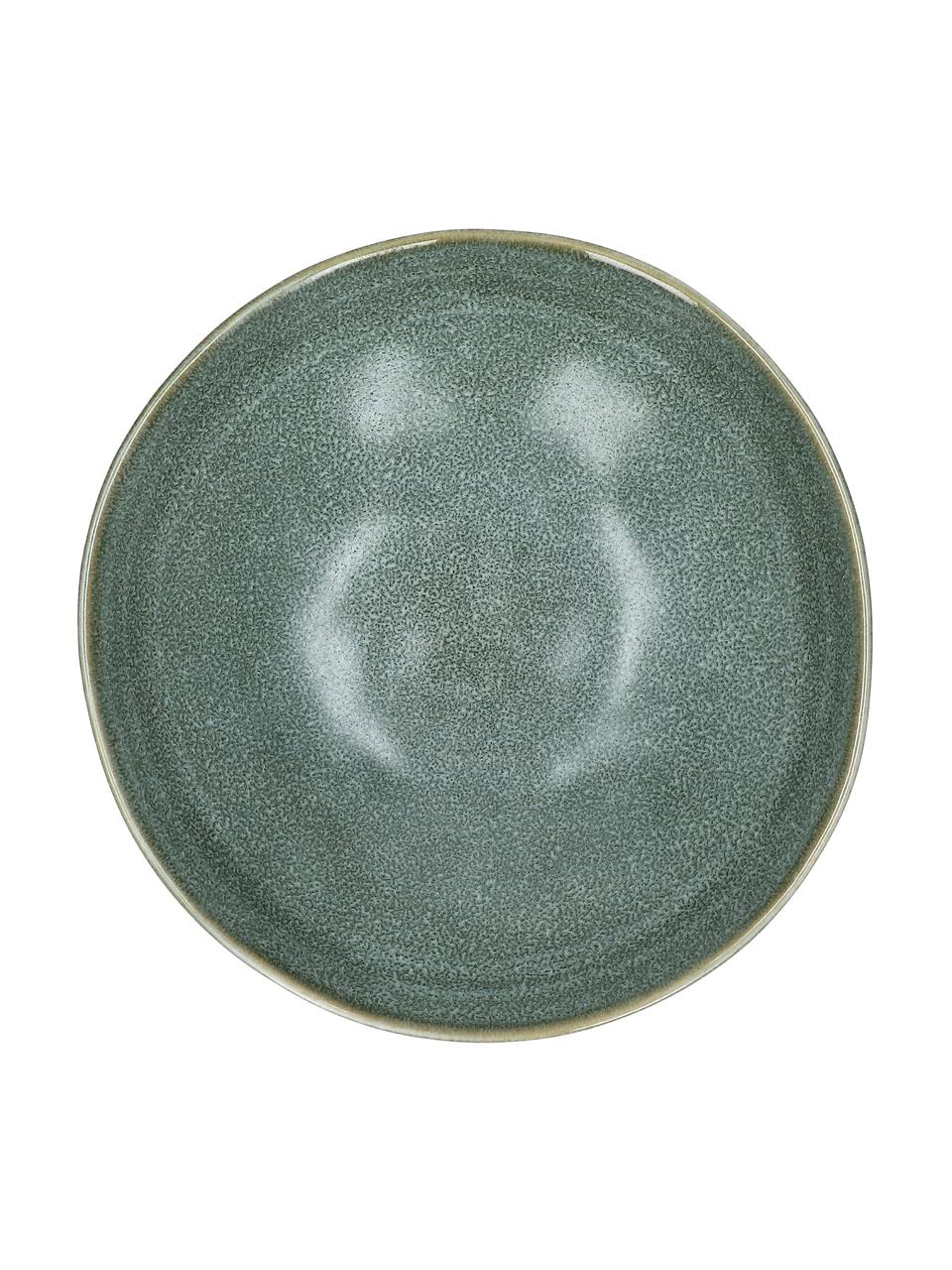 Hlboký tanier z kameniny s efektnou glazúrou Neboa, 4 ks, Kamenina, Sivá, modrá, Ø 20 x V 7 cm