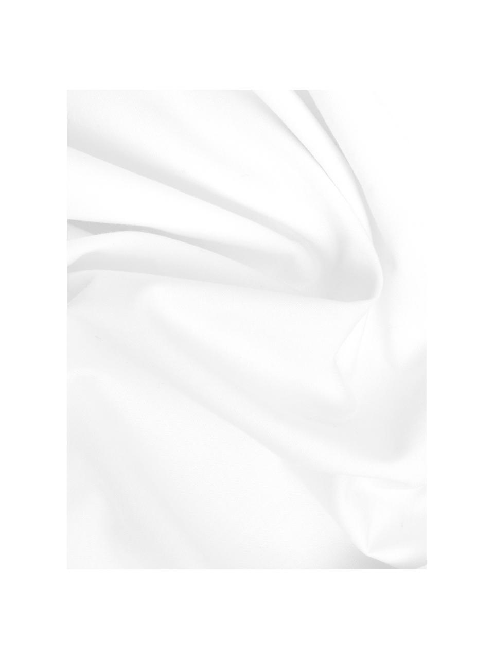 Housse de couette en percale de coton blanc Elsie, Blanc, larg. 140 x long. 200 cm