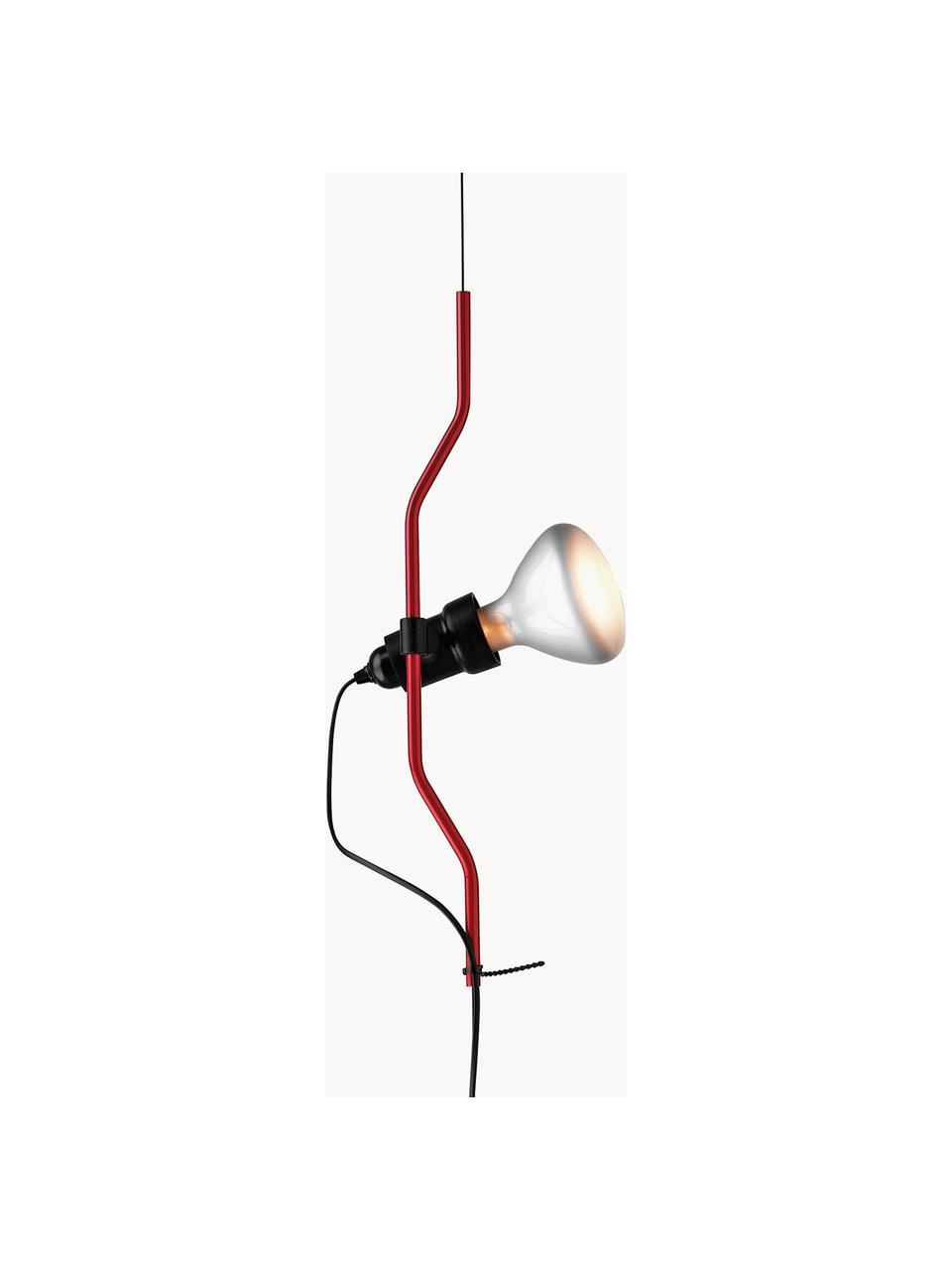 Hanglamp Parentesi, Gecoat staal, Rood, Ø 11 x H 61 cm