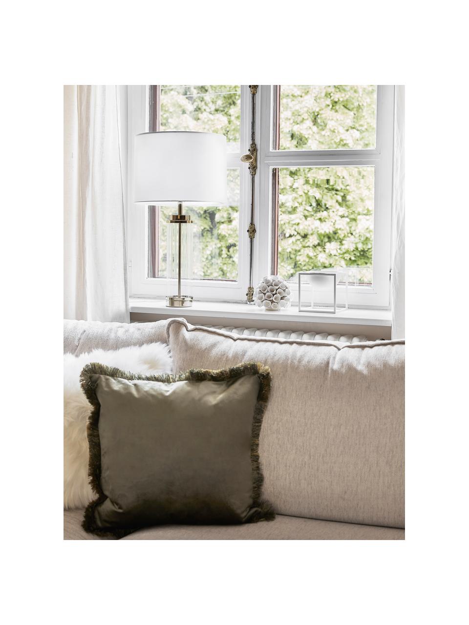 Grande lampe à poser blanc doré Gabor, Blanc, couleur dorée, Ø 35 x haut. 64 cm