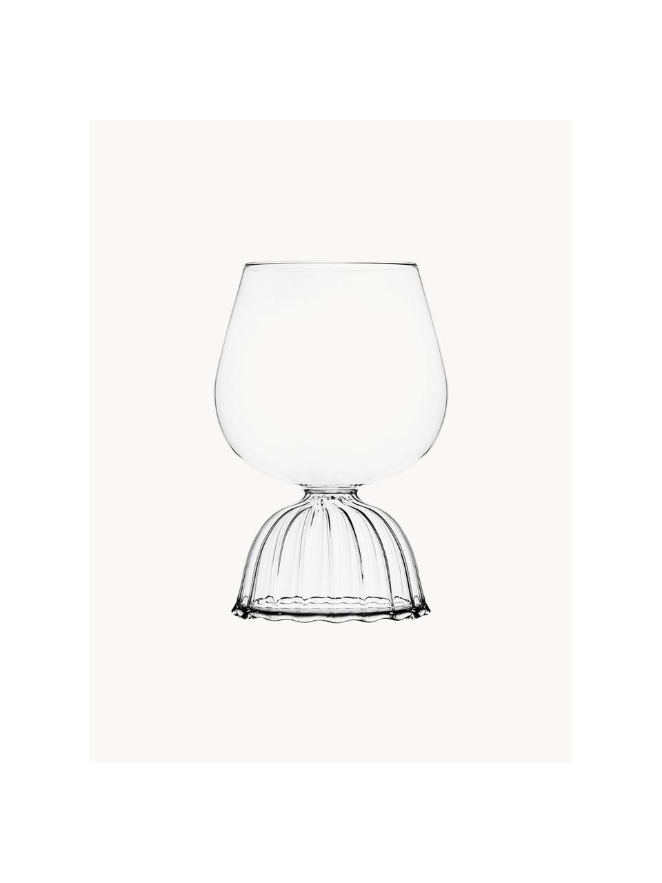 Verres à vin rouge artisanaux Tutu, 2 pièces, Verre borosilicate, Transparent, Ø 8 x haut. 17 cm, 600 ml