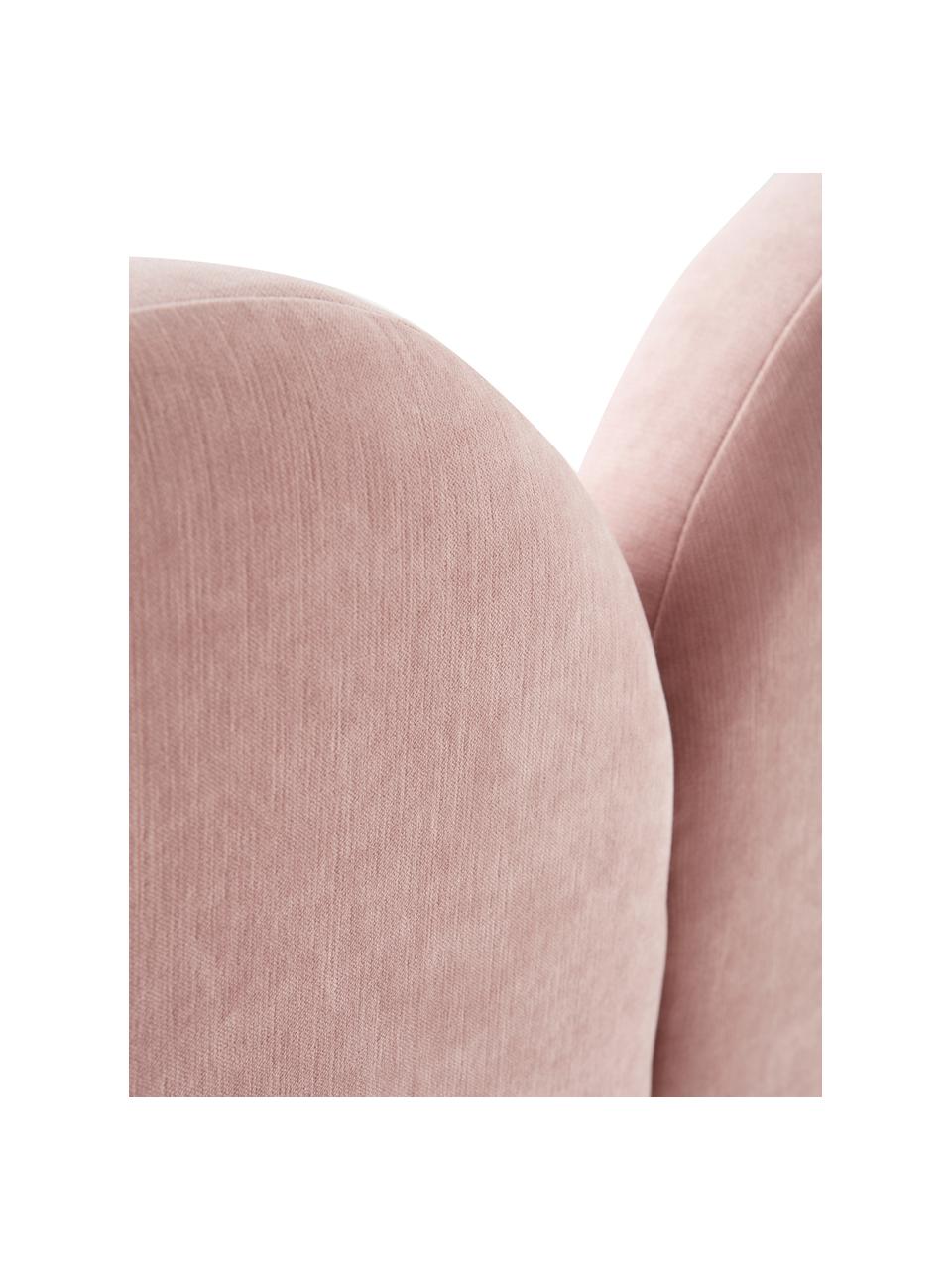 Gestoffeerd chenille hoofdeinde Miami, Bekleding: 100% polyester, Frame: grenenhout, FSC-gecertifi, Geweven stof roze, B 125 x H 124 cm