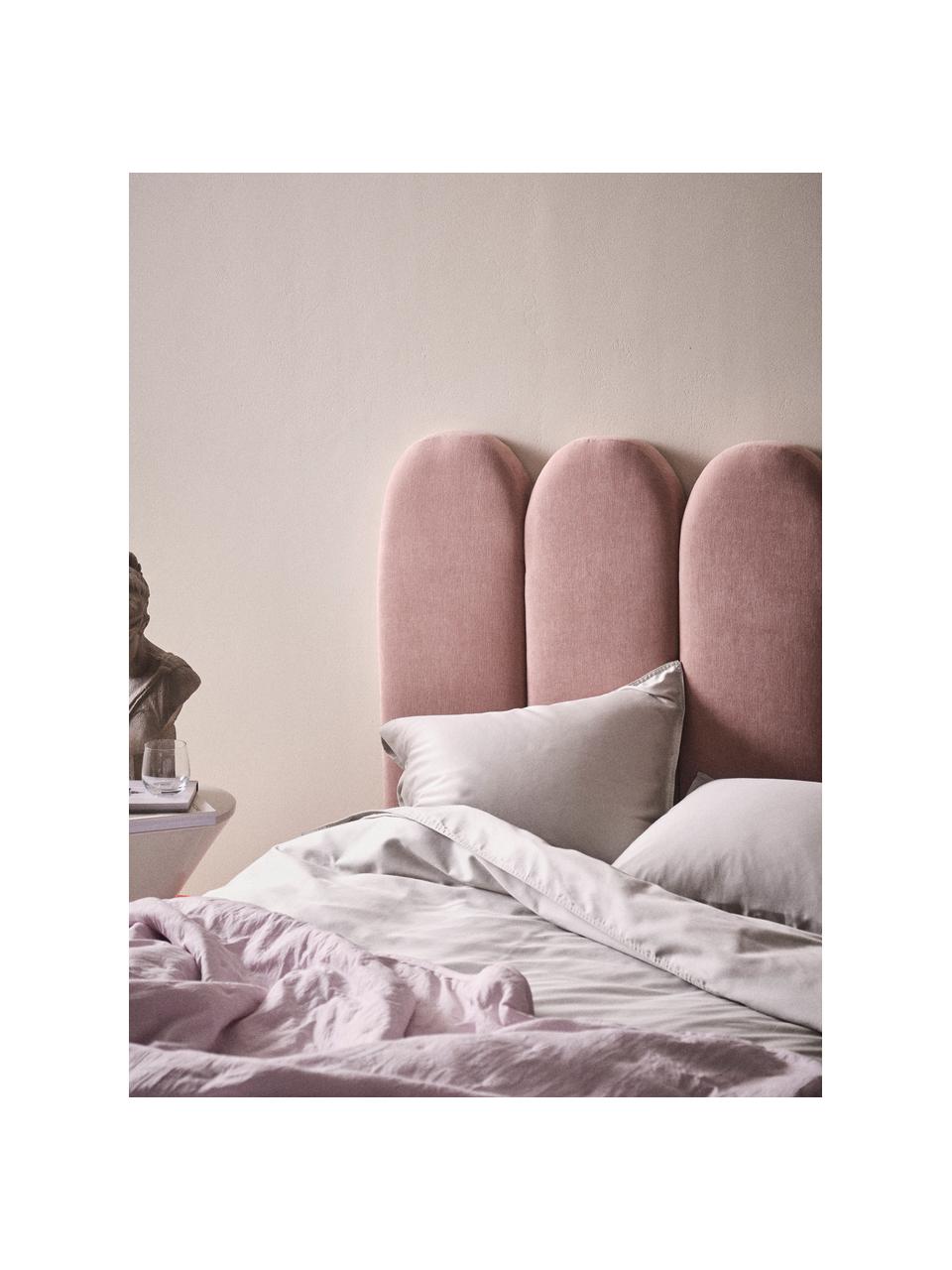 Tête de lit rembourrée chenille Miami, Rose, blanc crème, larg. 125 x haut. 124 cm