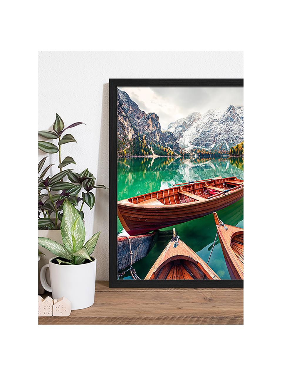 Stampa digitale incorniciata Pleasure Boats, Immagine: stampa digitale su carta,, Cornice: legno verniciato, Multicolore, Larg. 43 x Alt. 53 cm