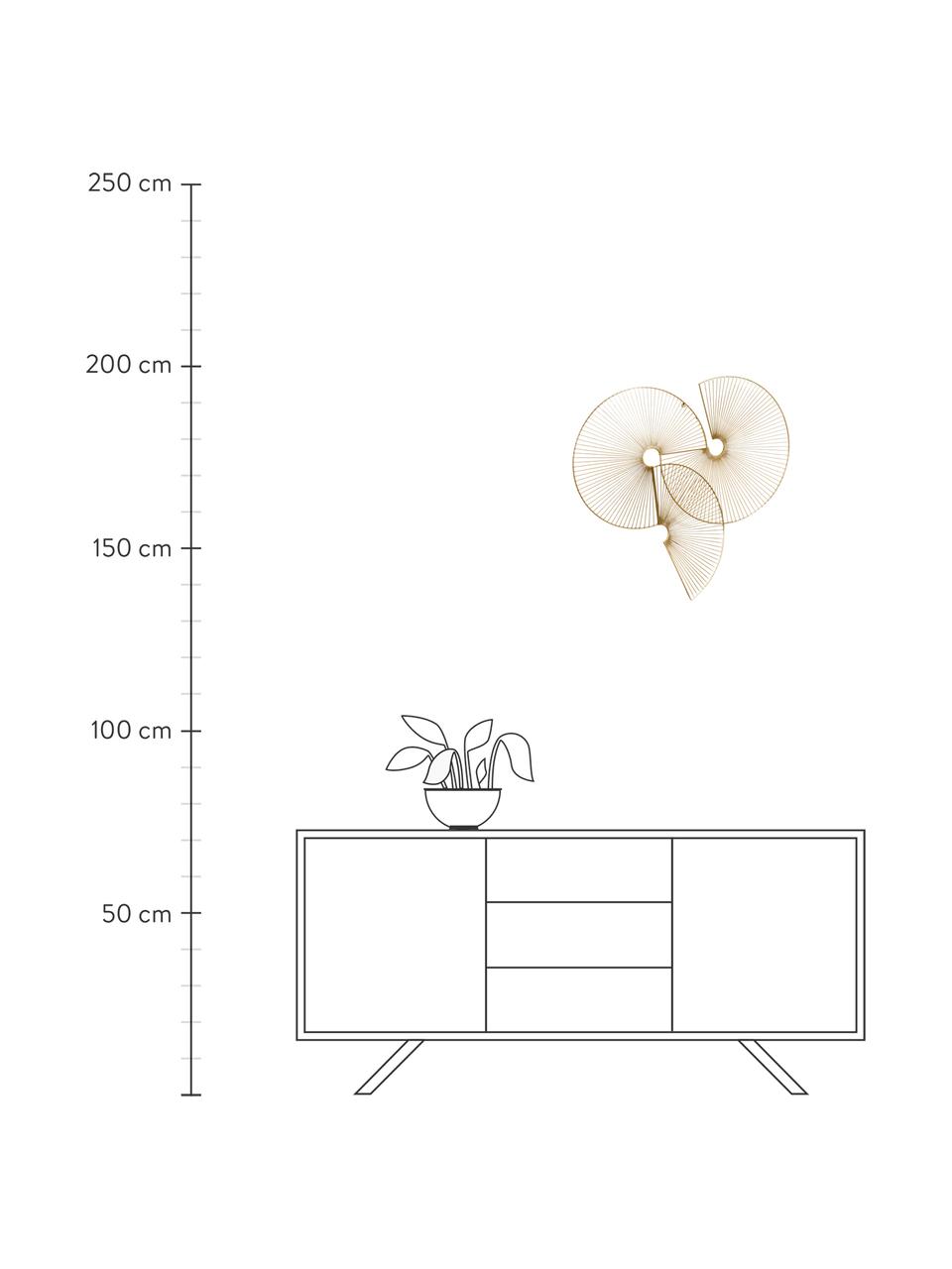 Dekoracja ścienna z metalu Venertia, Stal powlekana, Odcienie złotego, S 61 x W 64 cm