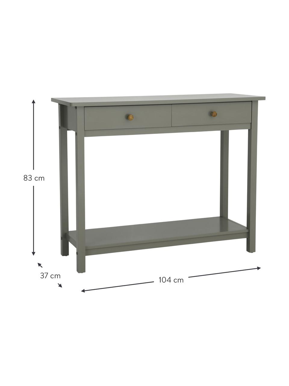 Console rustique en bois Ditti, Vert, larg. 104 x haut. 83 cm