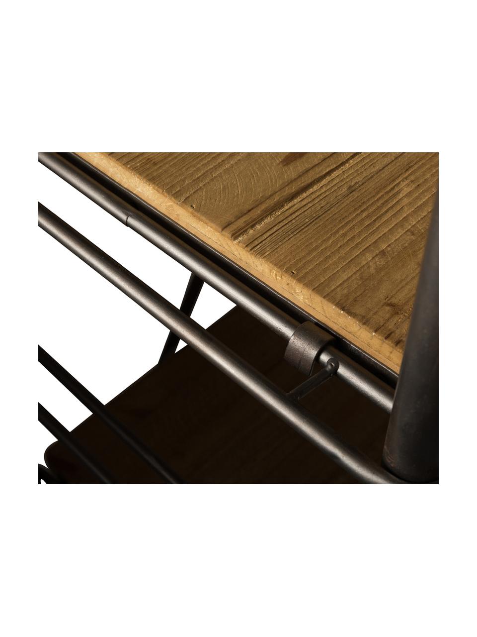 Estantería Iron, Estructura: metal, pintura en polvo, Estantes: madera de abeto maciza, Madera de abeto, negro, An 100 x Al 200 cm