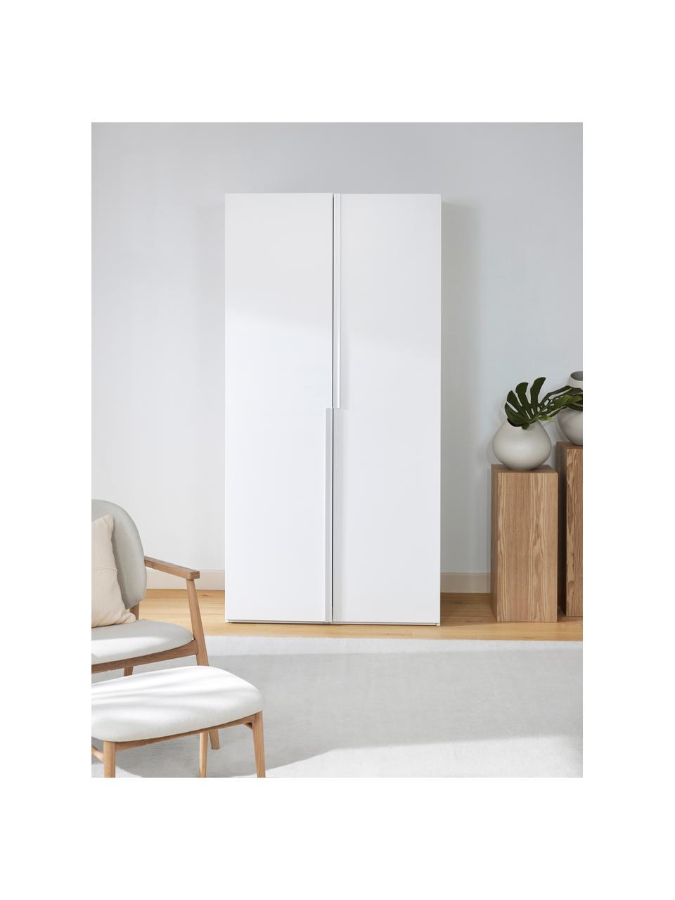 Armario modular Leon, 2 puertas (100 cm), diferentes variantes, Estructura: tablero aglomerado revest, Blanco, Interior Basic (An 100 x Al 200 cm)