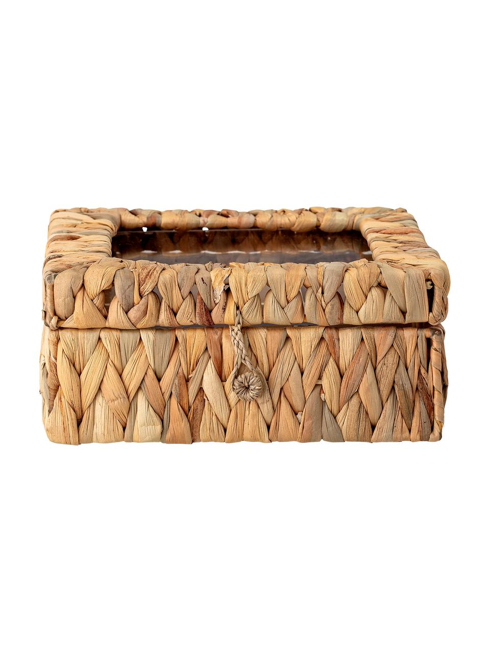 Teebox Iden aus Wasserhyazinthe, Box: Wasserhyazinthe, Braun, B 23 x H 10 cm