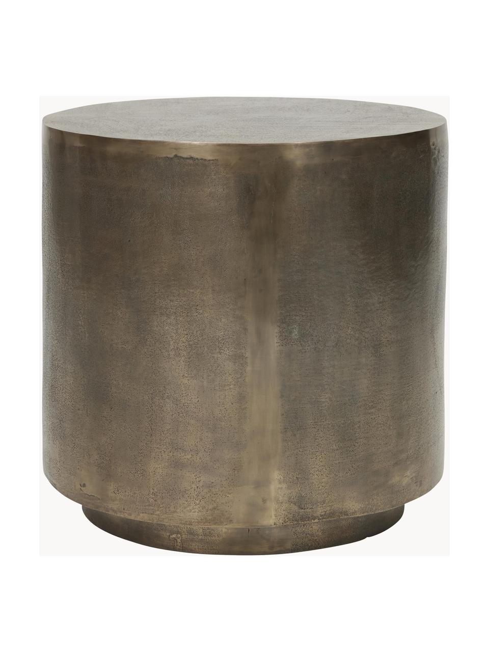 Okrúhly kovový pomocný stolík s patinou Rota, Potiahnutý hliník, MDF-doska strednej hustoty, Mosadzné odtiene, Ø 50 x V 50 cm