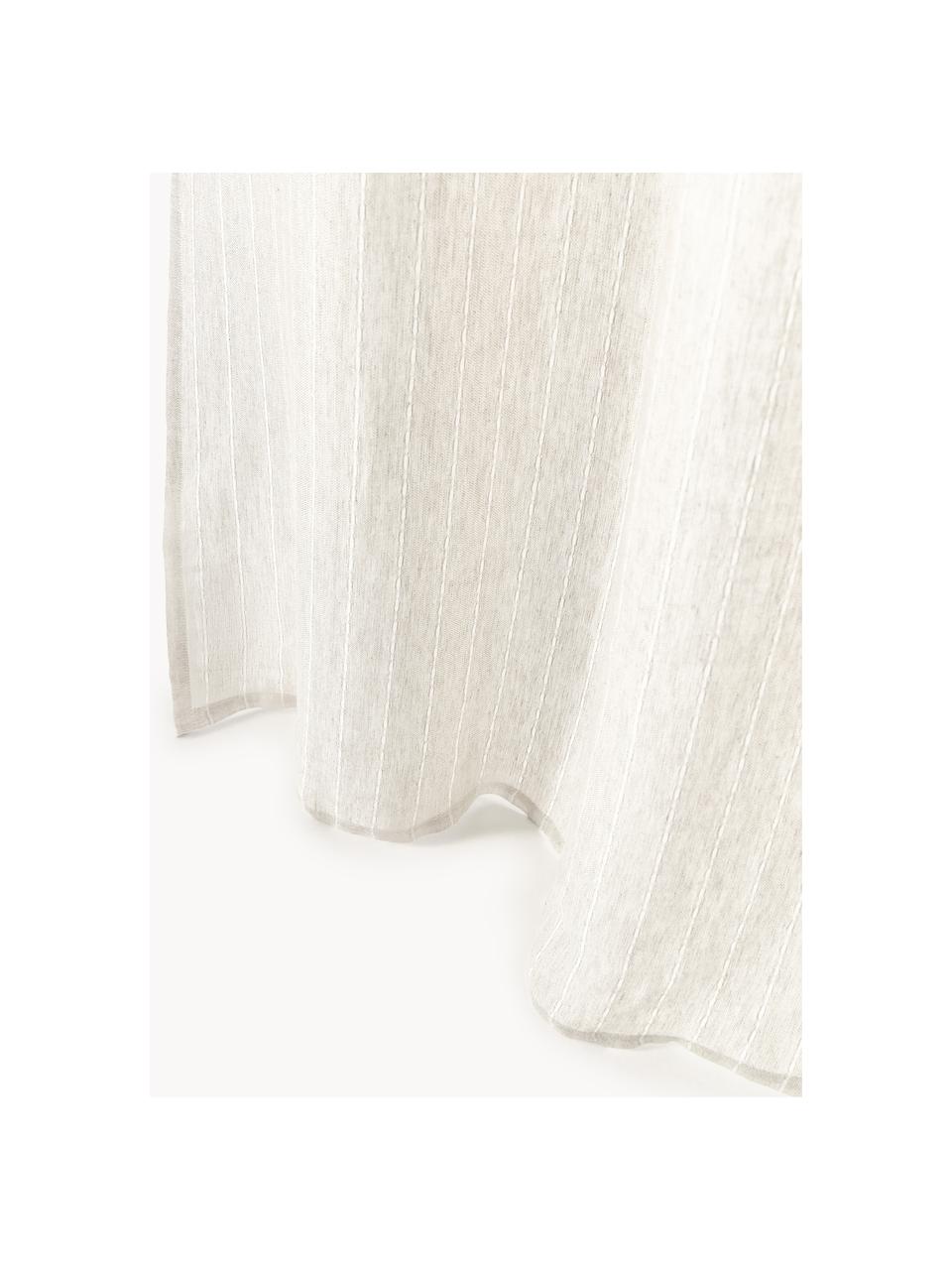 Rideau semi-transparent avec ruban multiple Birch, 2 pièces, 100 % pur lin, Beige clair, larg. 130 x prof. 260 cm