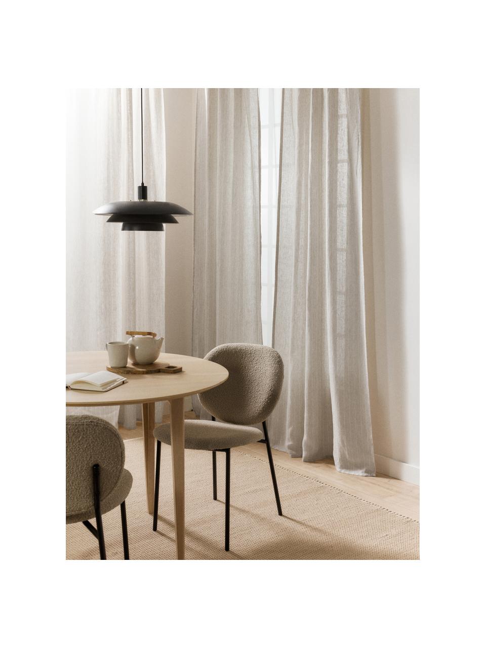 Cortinas semitransparente con multibanda Birch, 2 uds., 100% lino, Beige claro, An 130 x L 260 cm