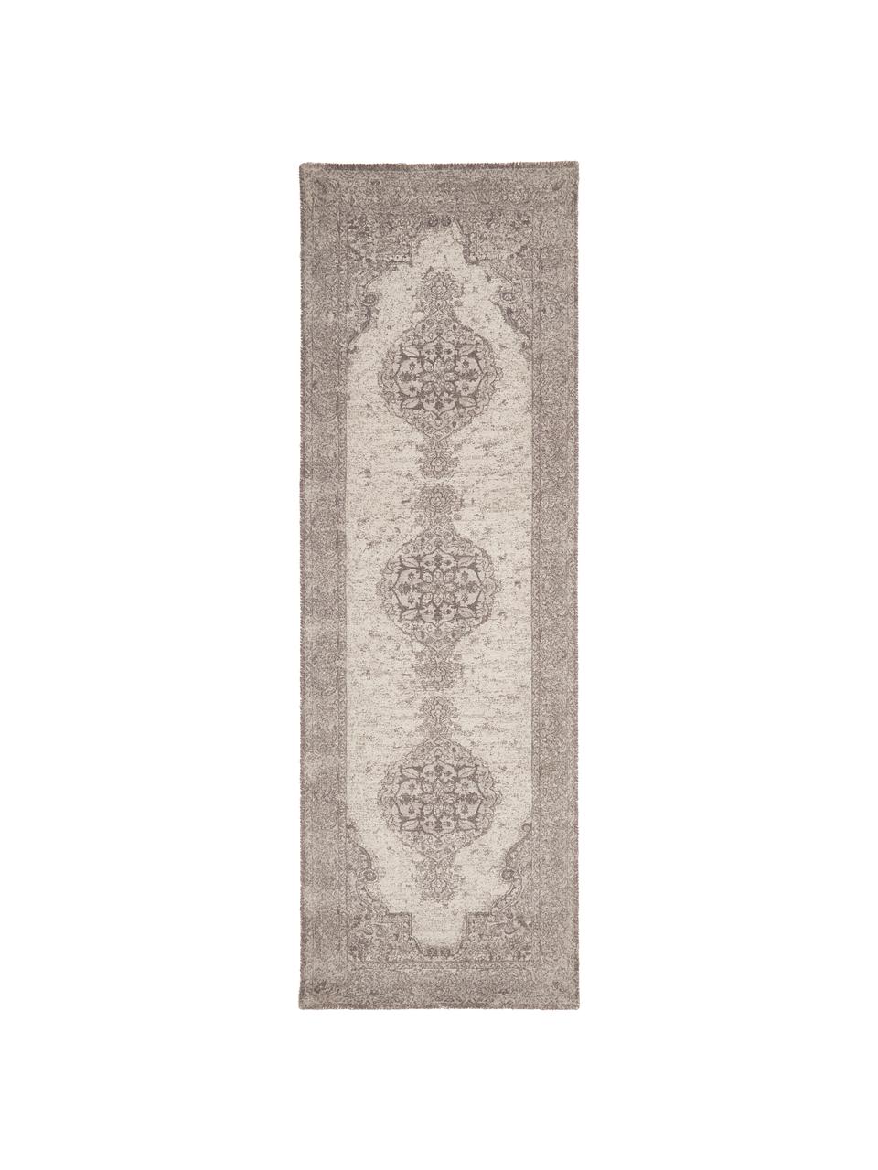 Tapis de couloir vintage Elegant, Tons gris, imprimé, larg. 80 x long. 250 cm