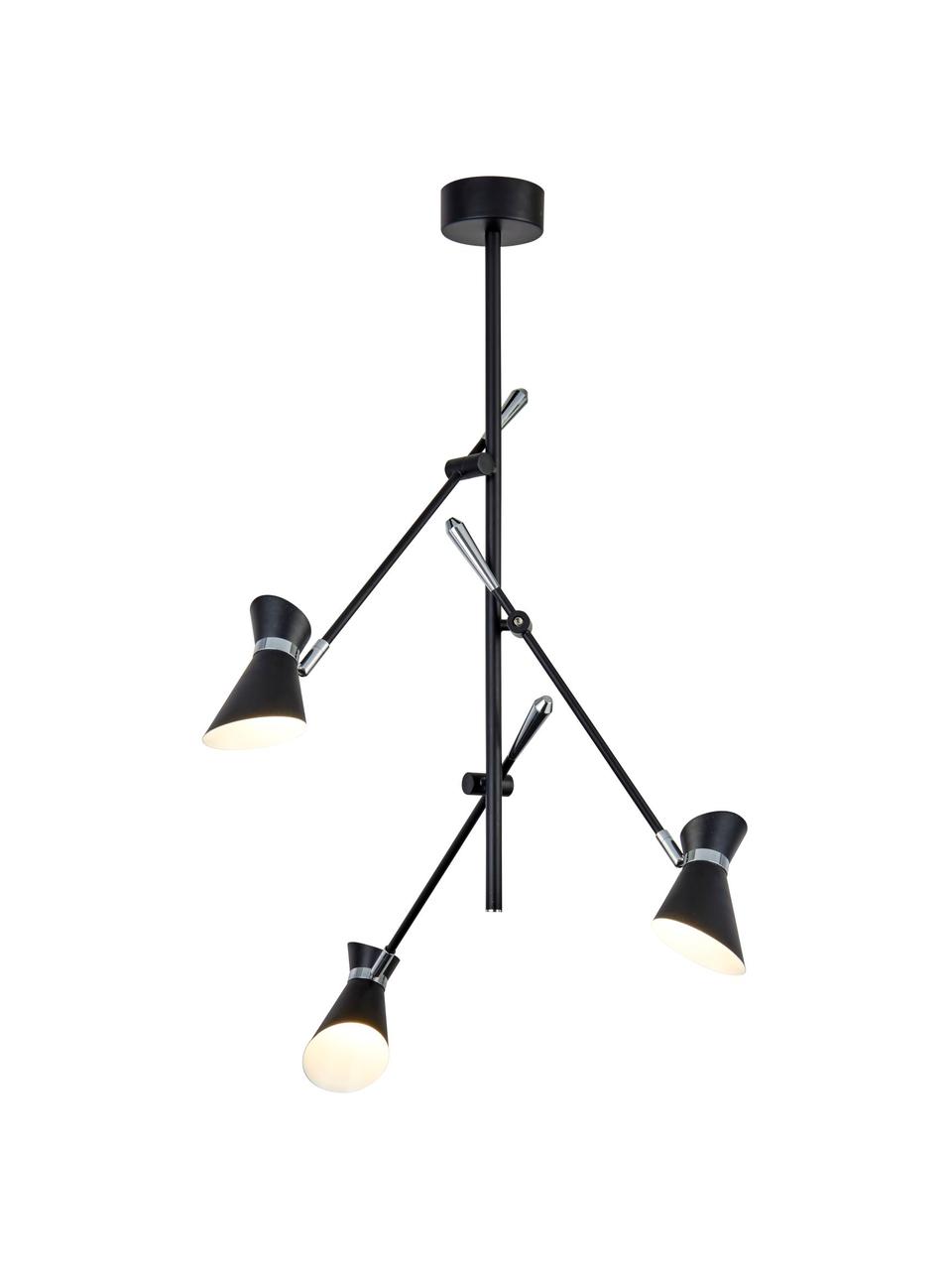 Závesná LED lampa Diablo, Čierna, chrómová, Š 65 x V 69 cm